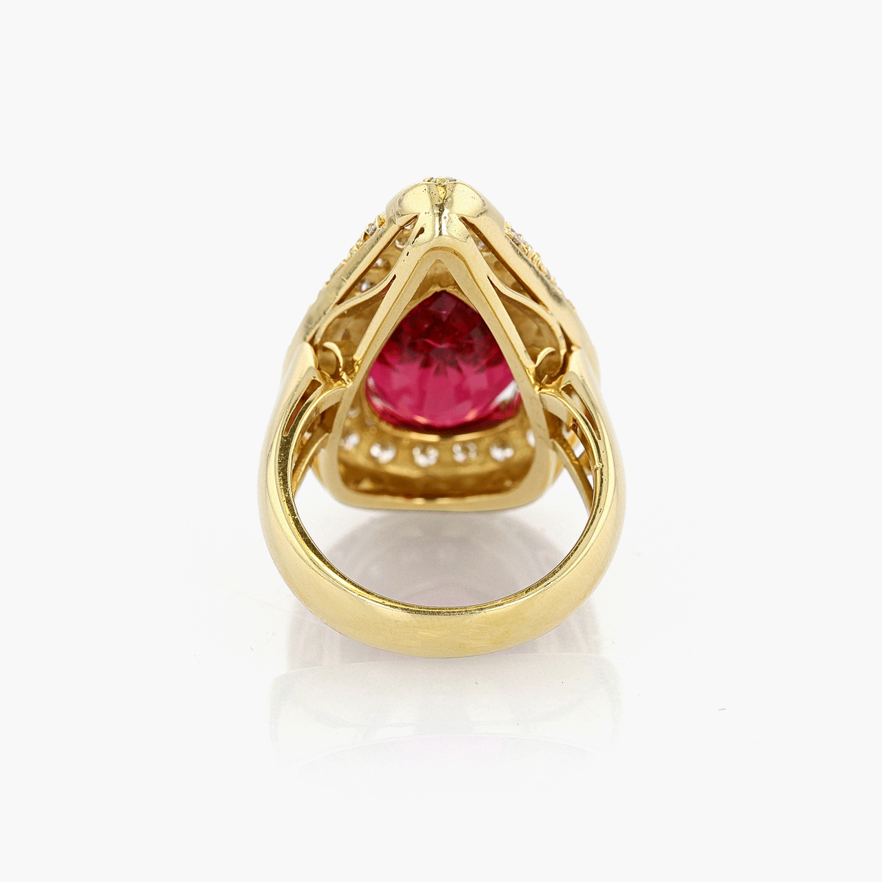 Gold, Diamond, and Rubellite Ring