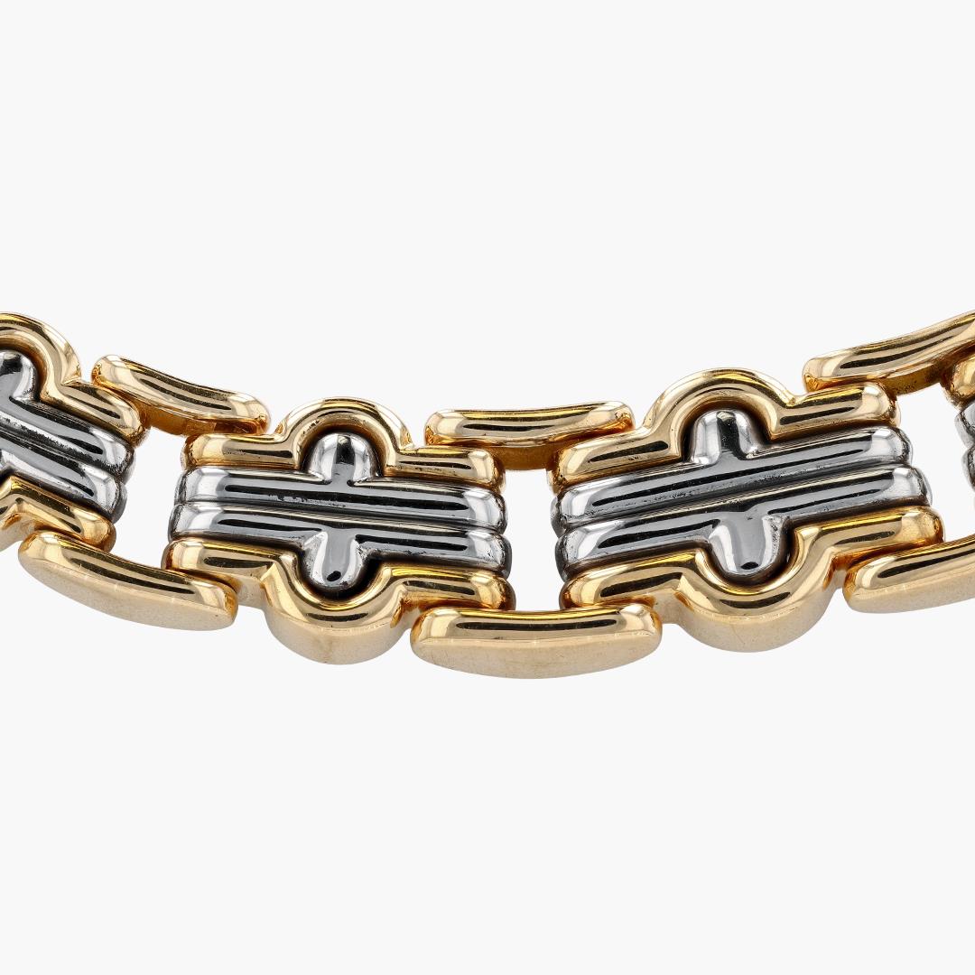 Vintage Bulgari Parentesi 18KT Gold and Sterling Silver Necklace