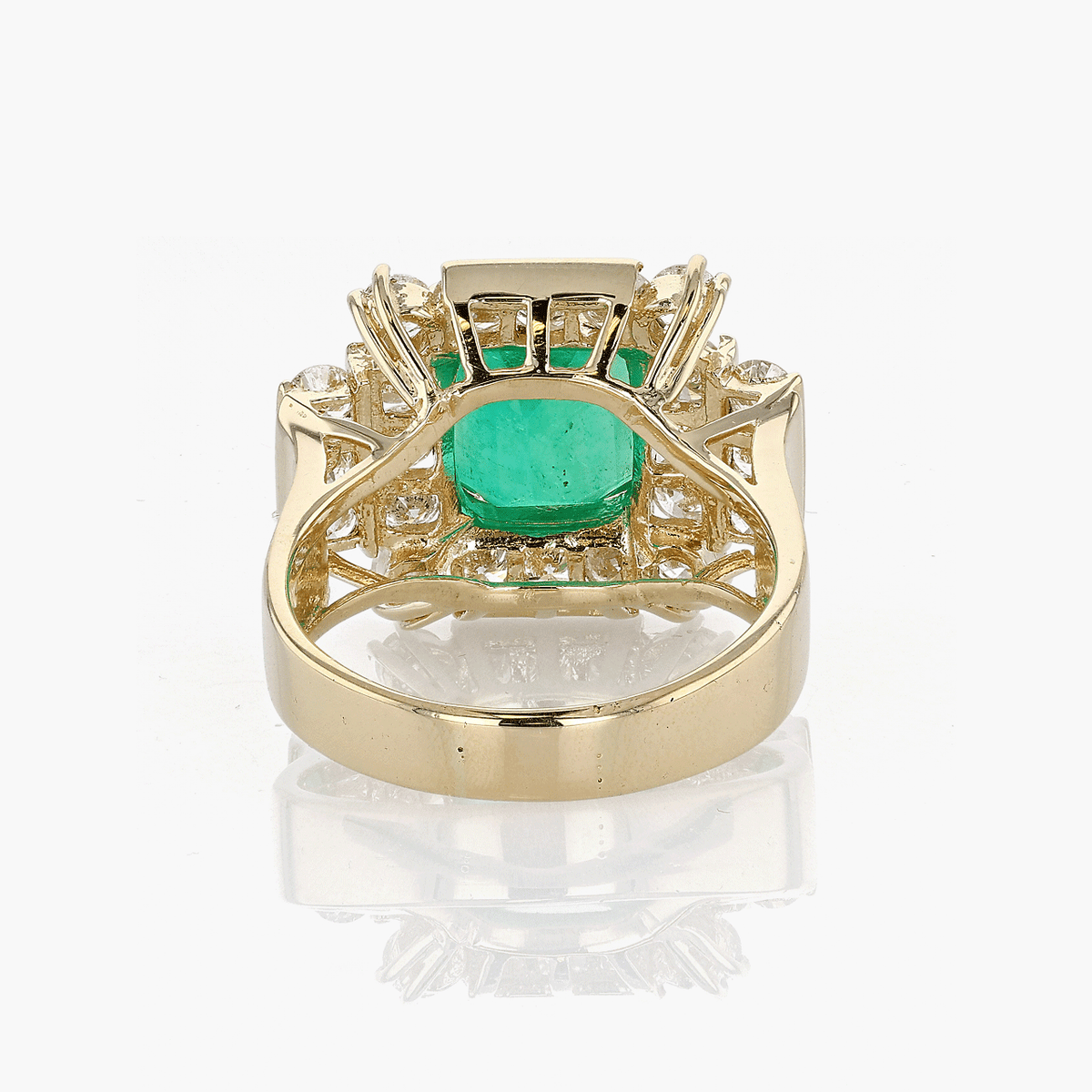 Gold, Emerald, and Diamond Ring