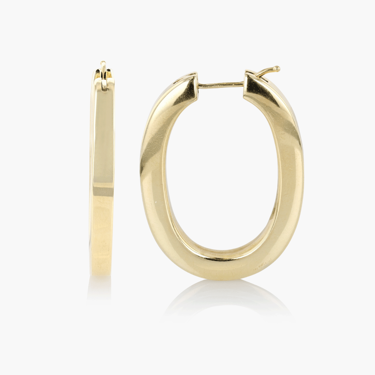 Gold Oval Hoops