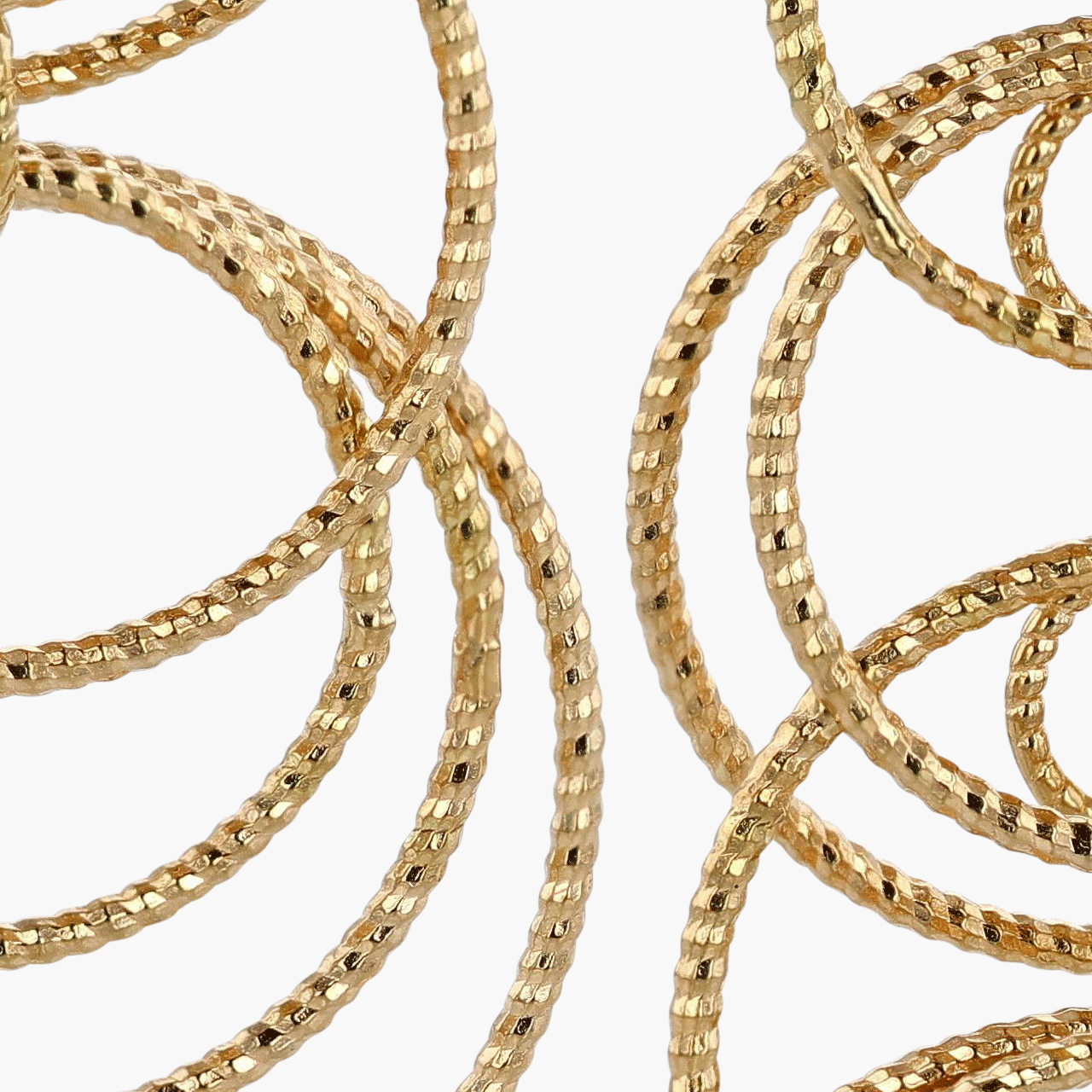 Gold Interlocking Circle Earrings