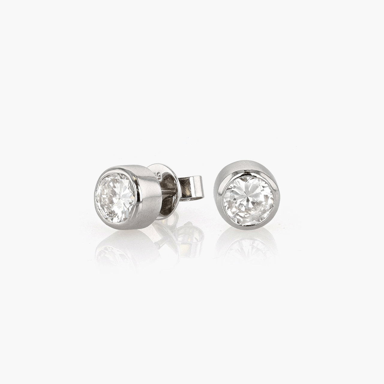 Vintage 14k White Gold and 1.75 Total Weight Diamond Studs