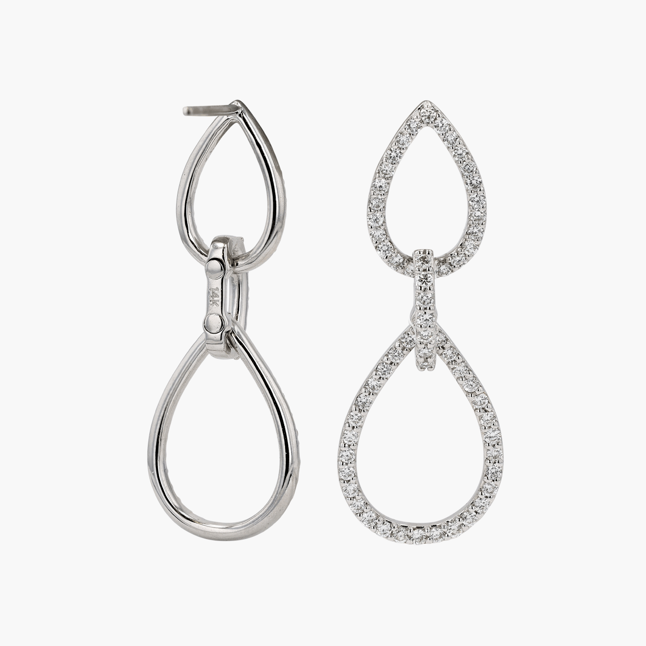 White Gold and Diamond Drop Earrings