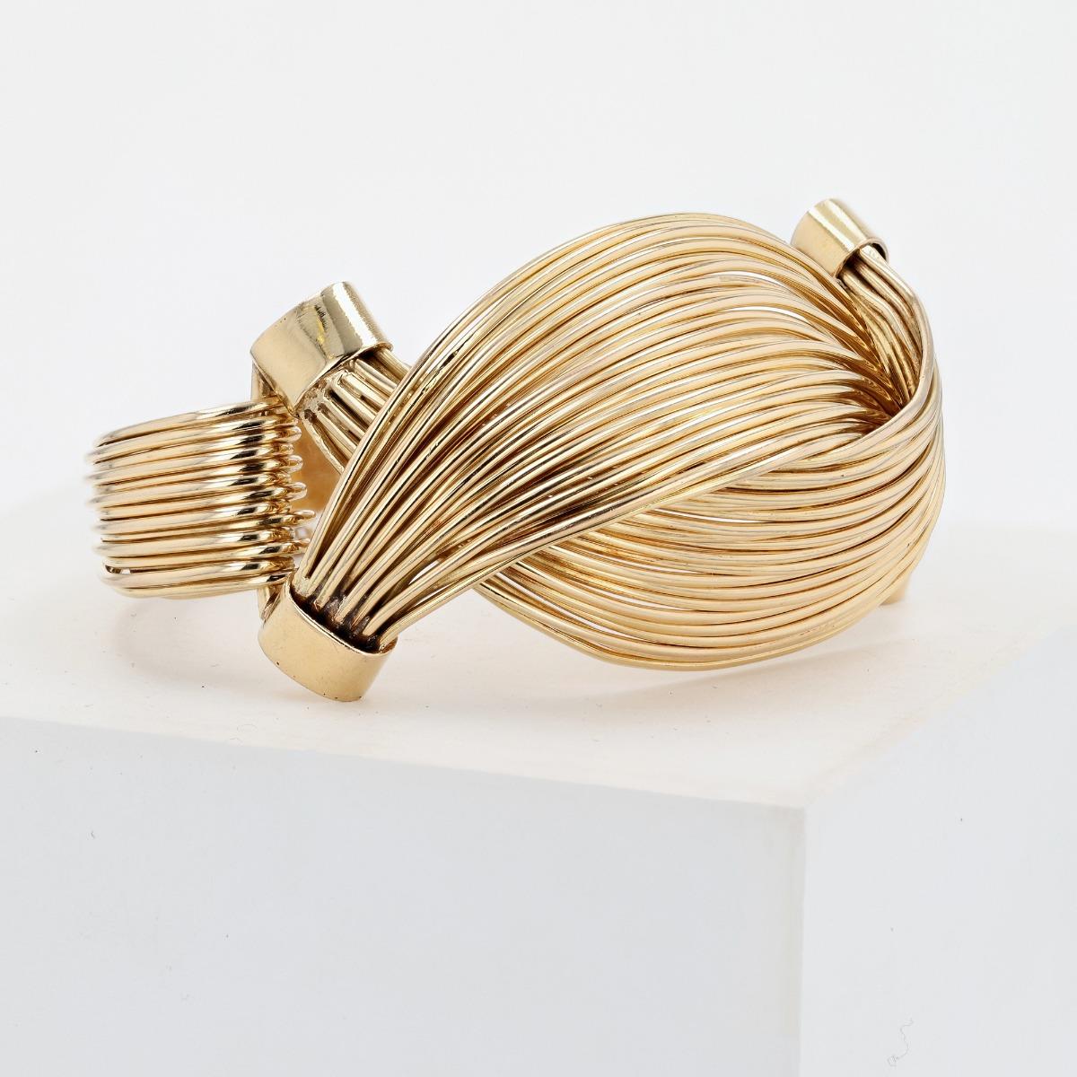 18k Yellow Gold Wire Wrap Bracelet Circa 1950's