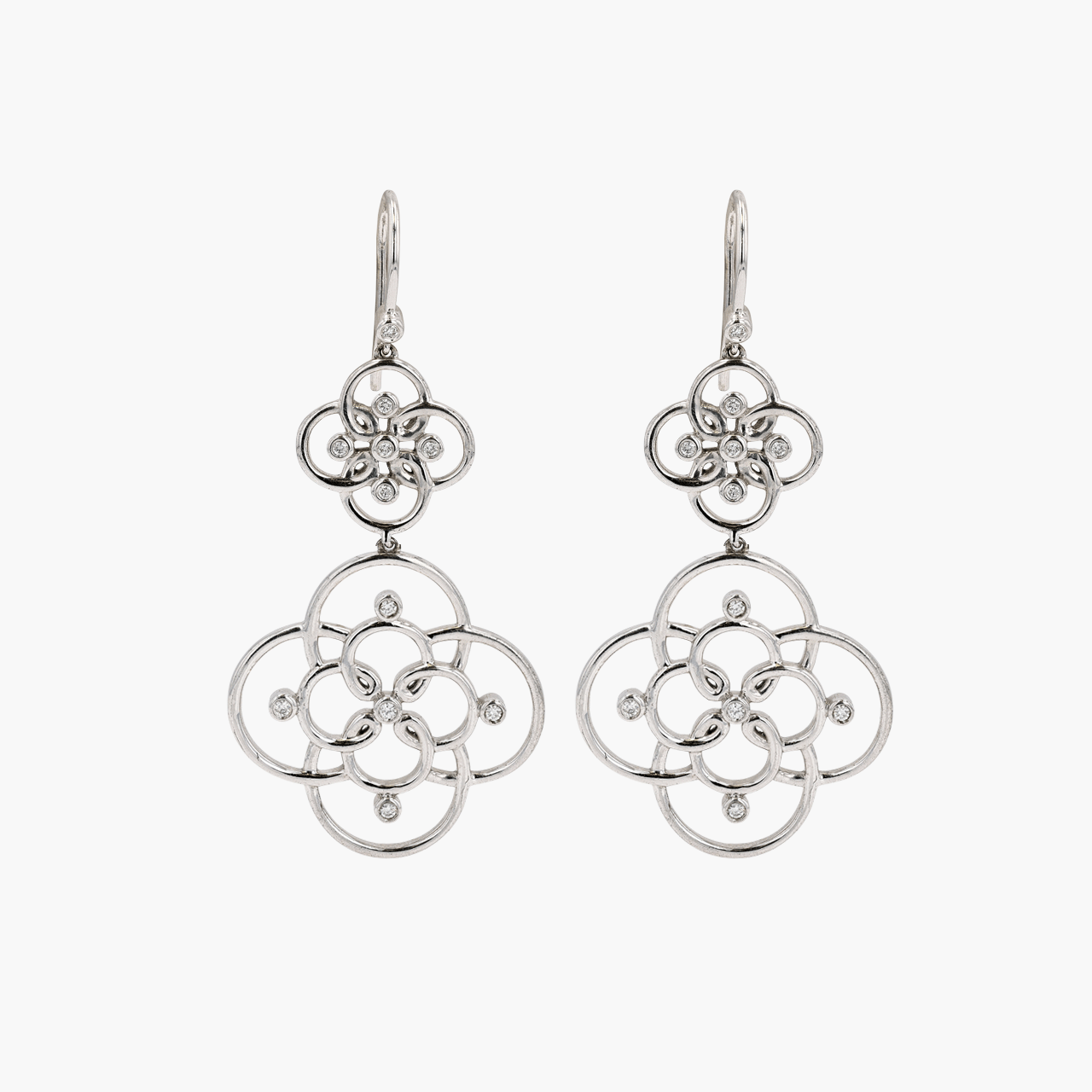 Silver and Diamond Arabesque Earrings by Hamilton Jewelers