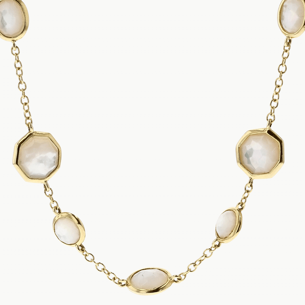 Ippolita Gold and Mother of Pearl Station Necklace