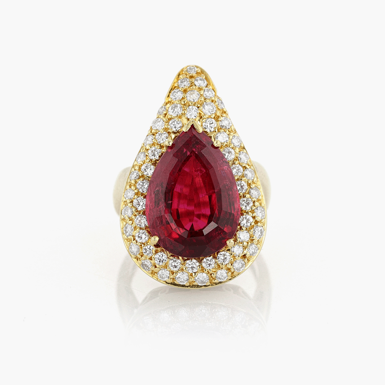 Gold, Diamond, and Rubellite Ring