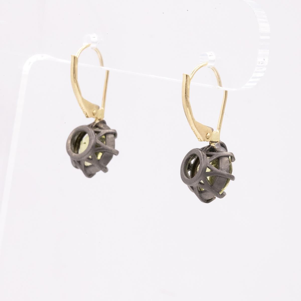 Gemma Collection 14KT Gold Lemon Quartz Kidney Back Drop Earrings