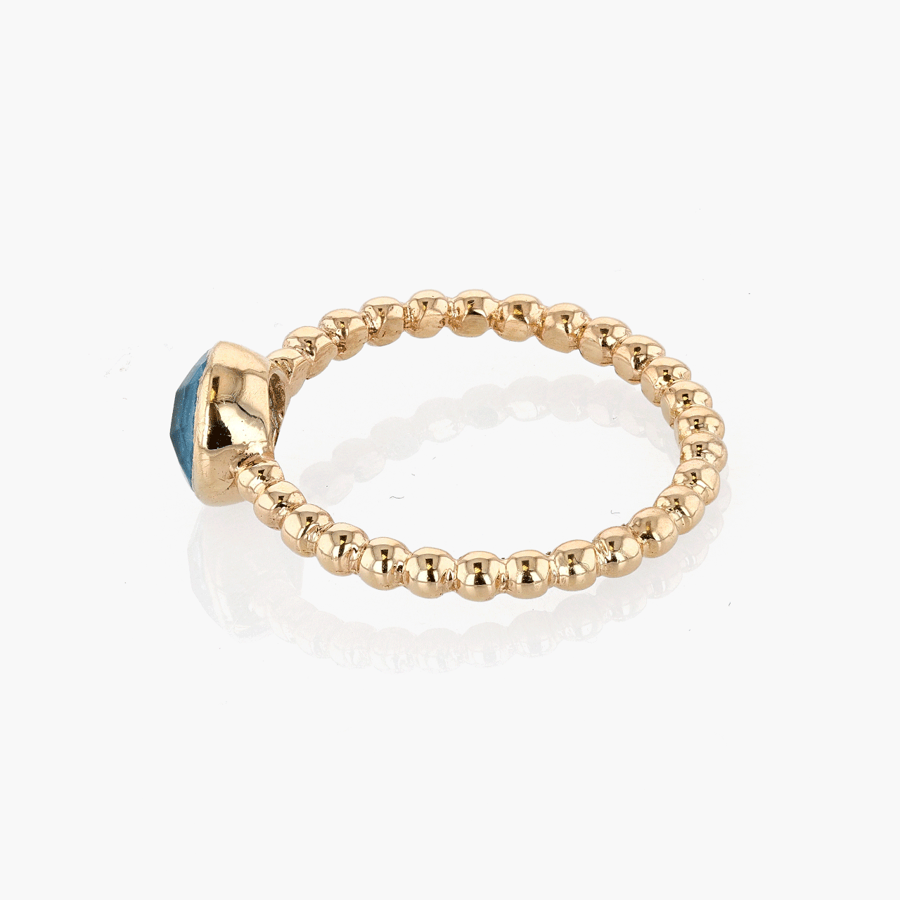 14k Yellow Gold and Blue Topaz Ring