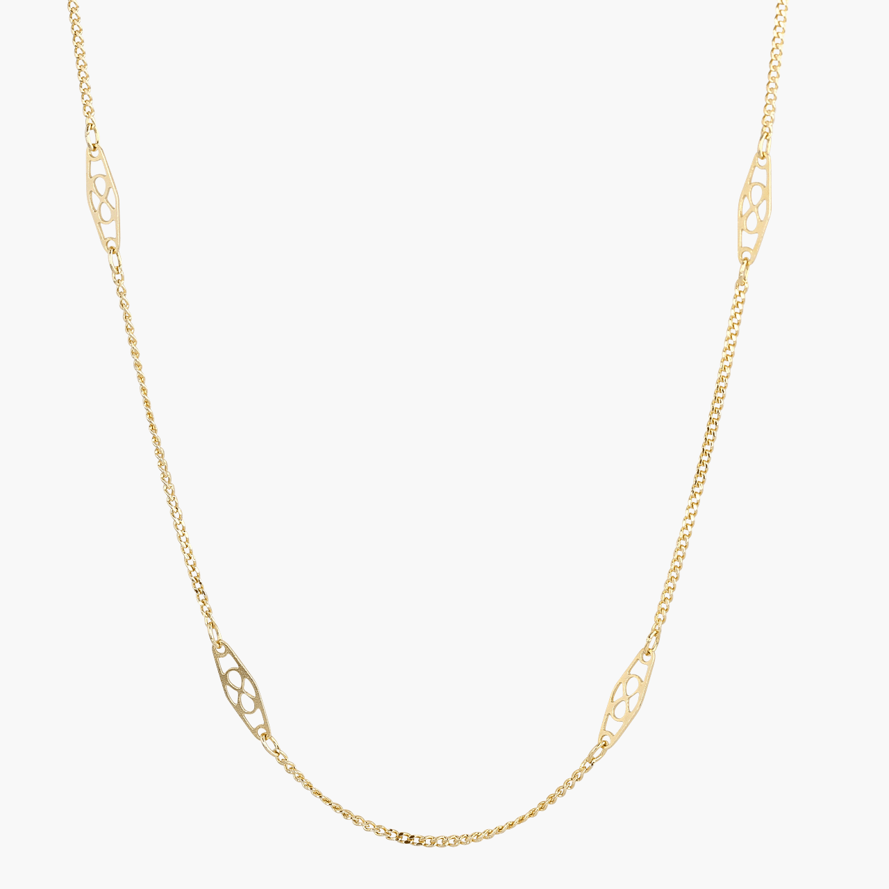 Gold Fine Curb Chain with Infinity Motifs