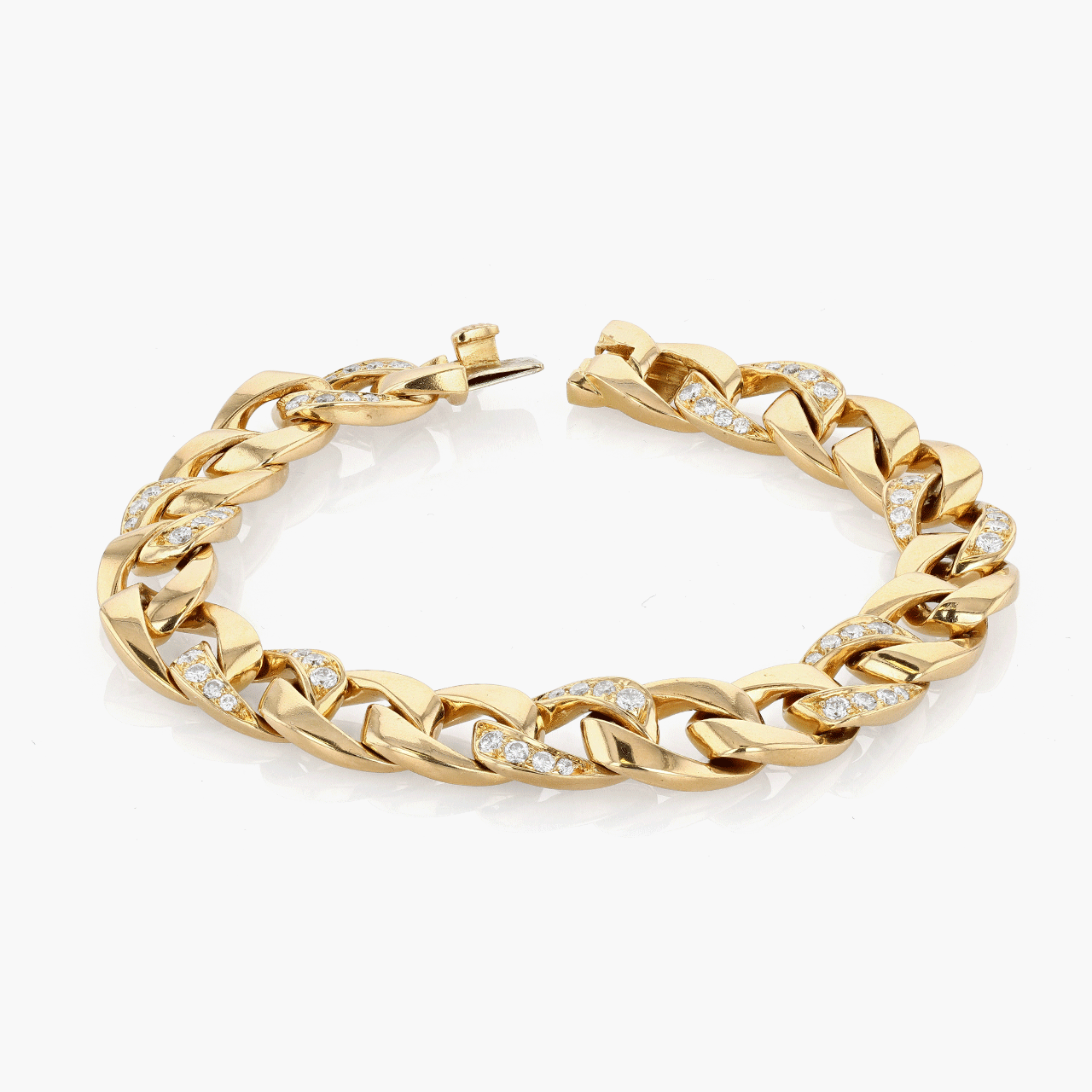 Vintage Cartier Bergamo 18k Yellow Gold and Diamonds Three-Piece Suite