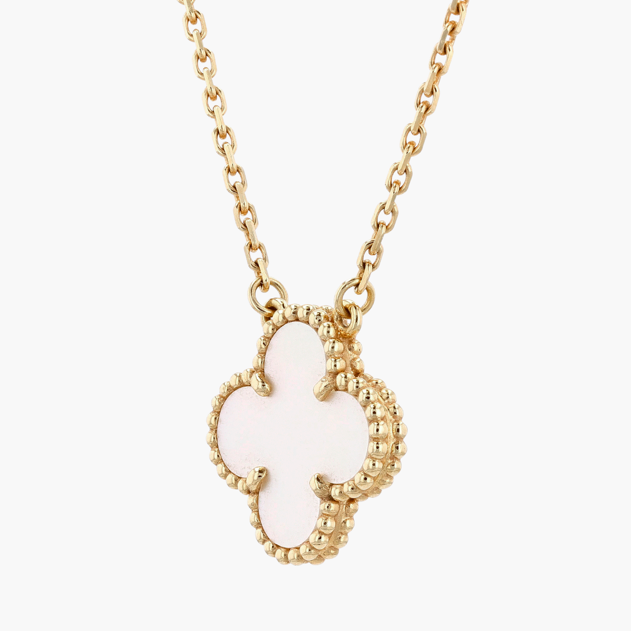 Van Cleef & Arpels Gold and Mother of Pearl Vintage Alhambra Pendant
