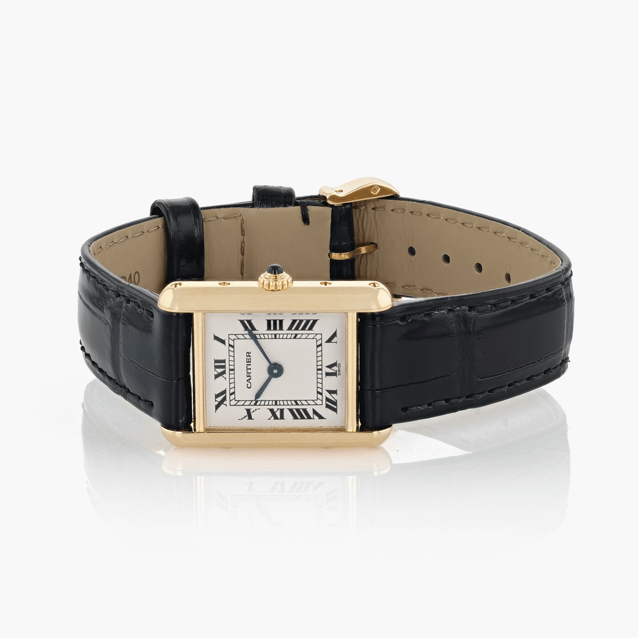 Gold Cartier Tank Wristwatch