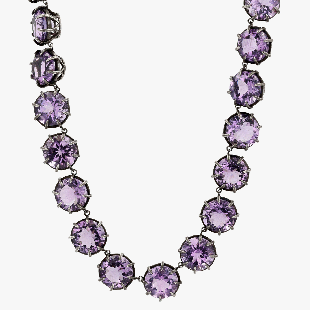 Silver and Amethyst Riviere Necklace