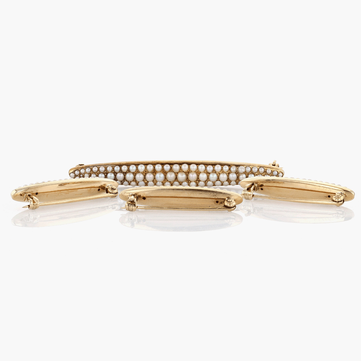 Antique Victorian Gold and Seed Pearl Pin Set