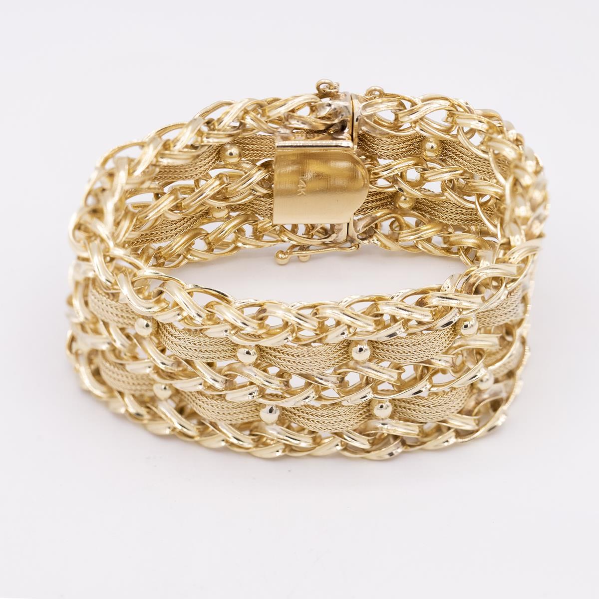 14KT Gold Woven Bracelet 1960s