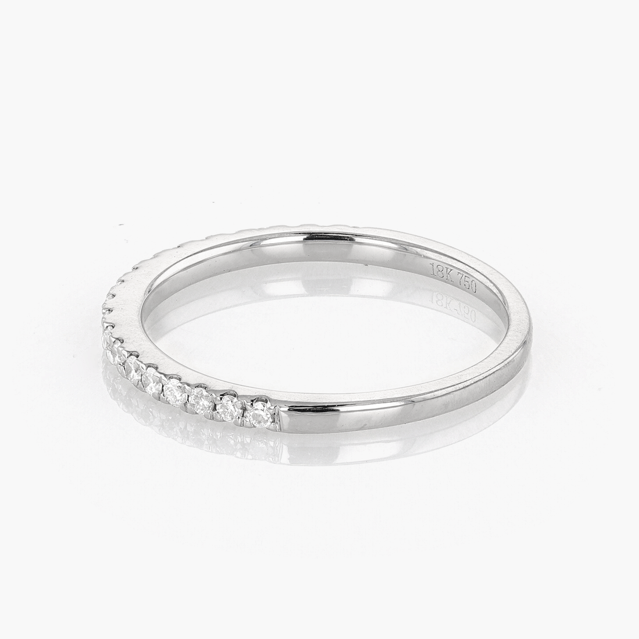 Vintage 18k White Gold and Diamond Stack Ring