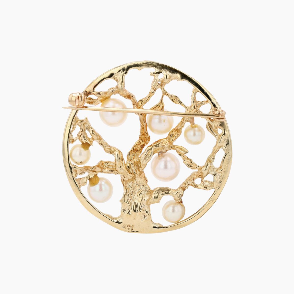 Vintage 14KT Gold "Tree Of Life" Brooch