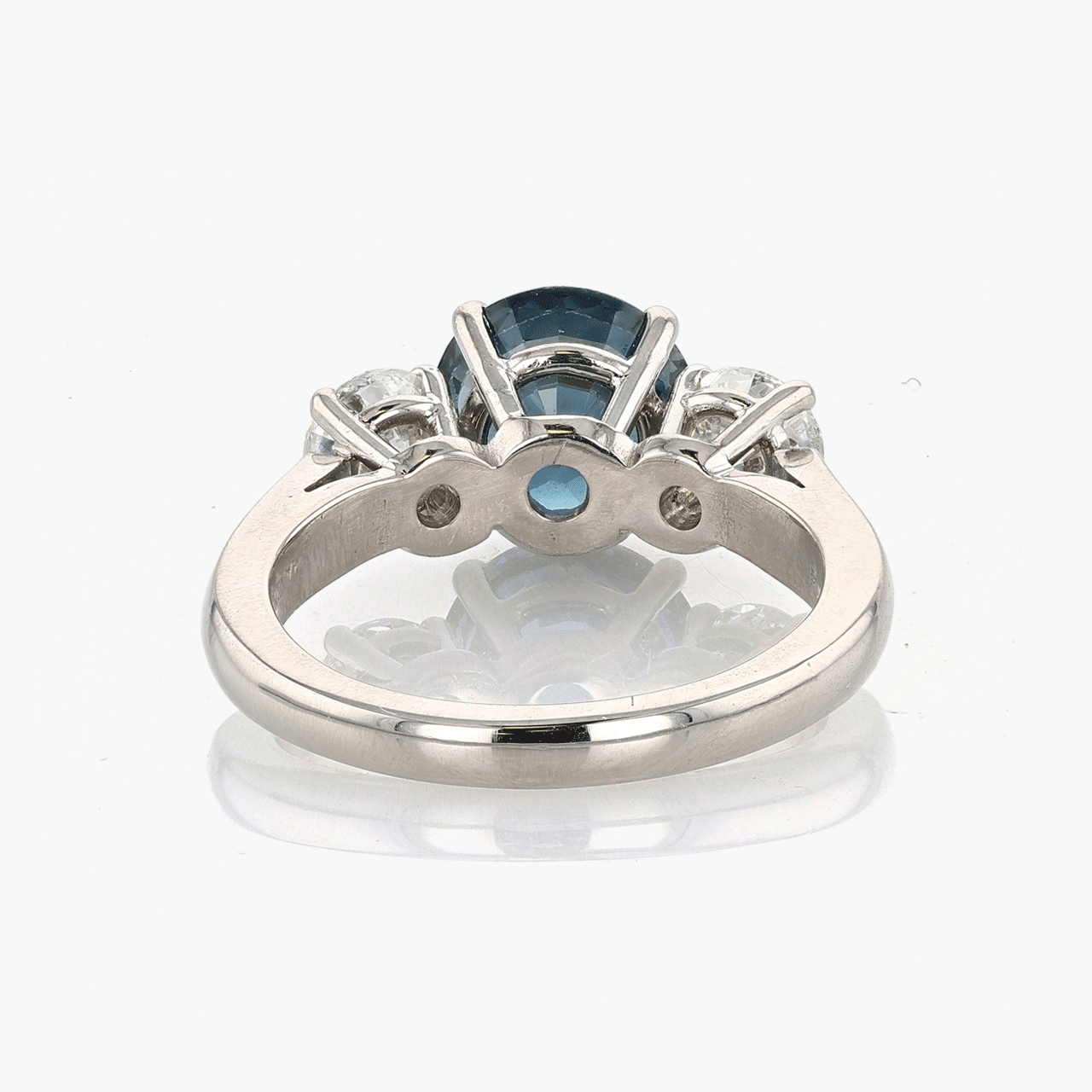 Platinum, Sapphire, and Diamond Three Stone Ring