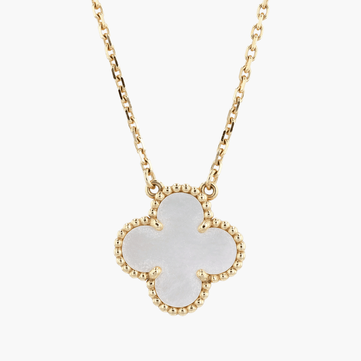 Van Cleef & Arpels Gold and Mother of Pearl Vintage Alhambra Pendant