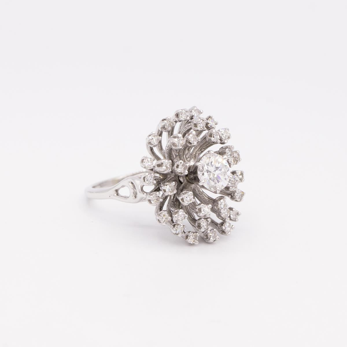 14KT Gold Diamond Cluster Ring