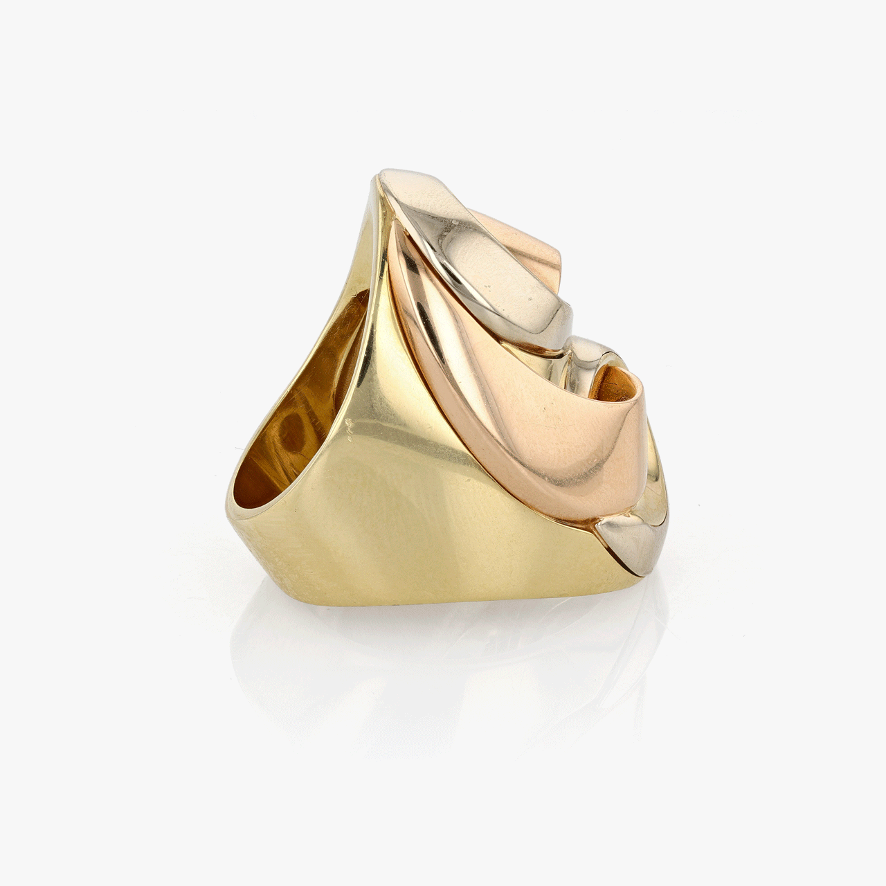 Marina B Tri-Color Gold Cocktail Ring