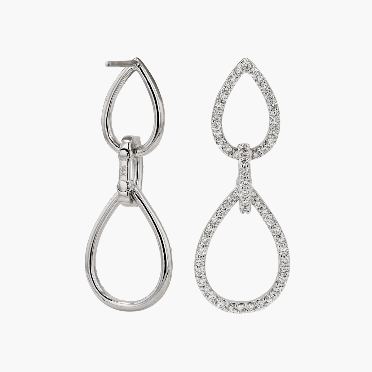 White Gold and Diamond Drop Earrings