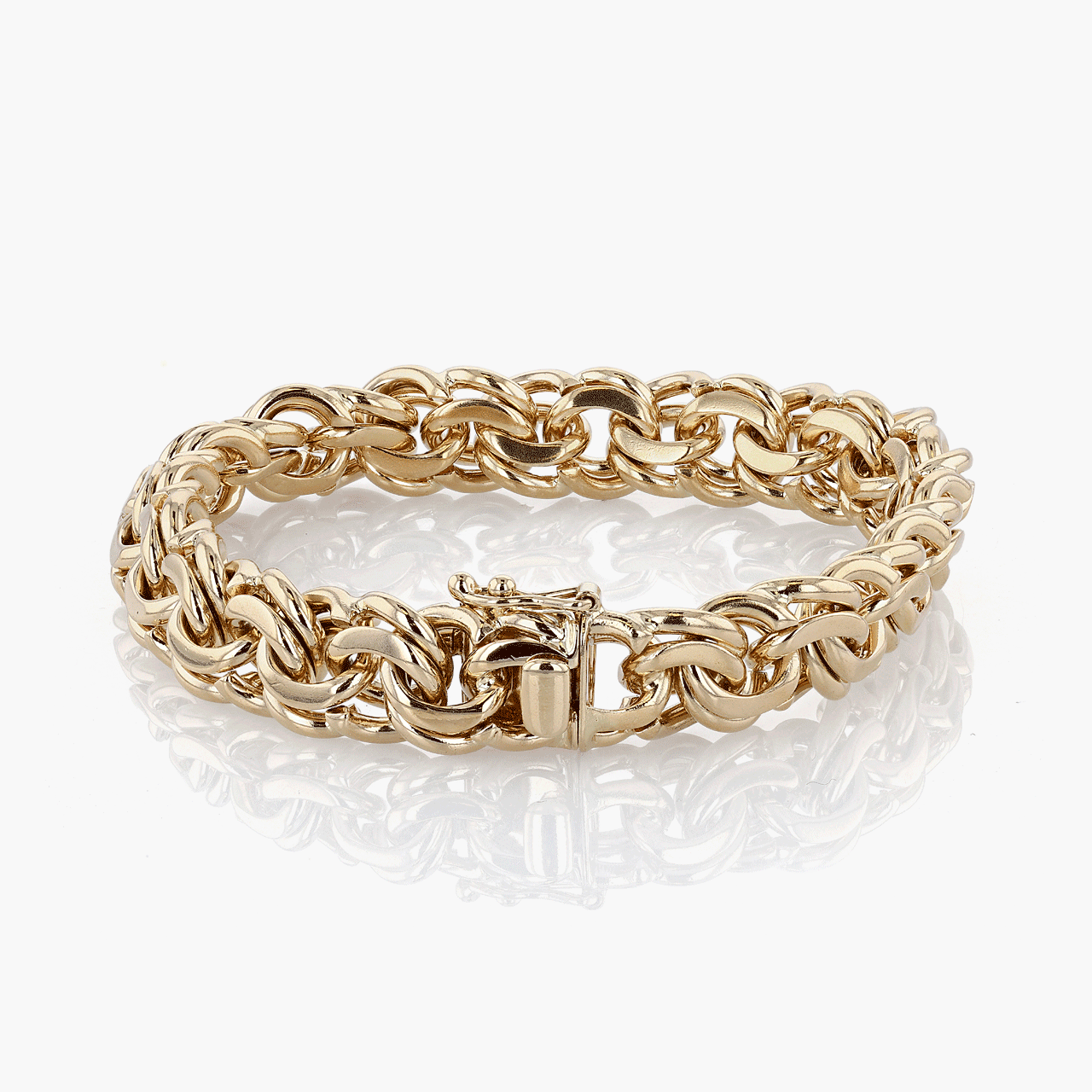 Gold Double Link Charm Bracelet