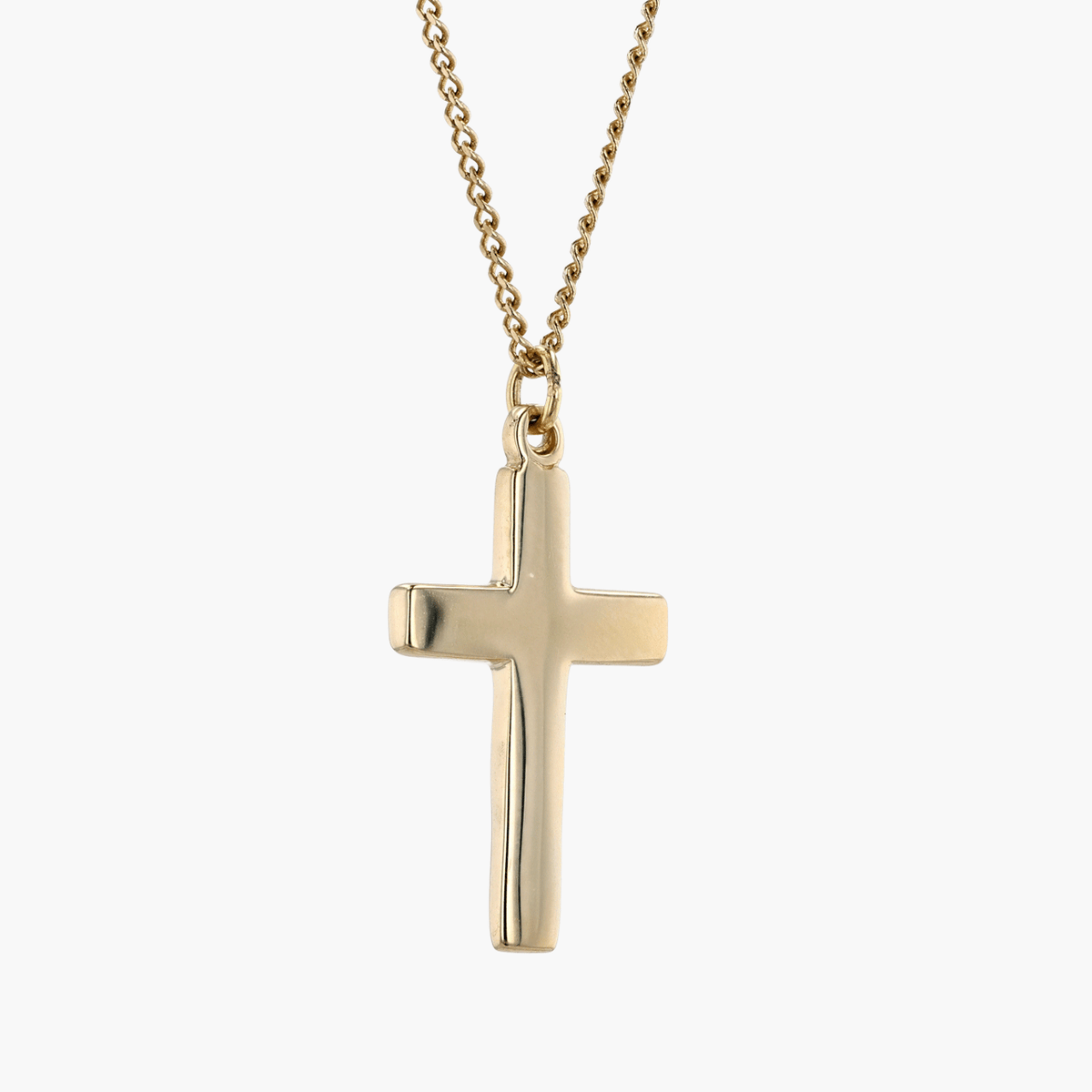 Gold Cross on Curb Chain