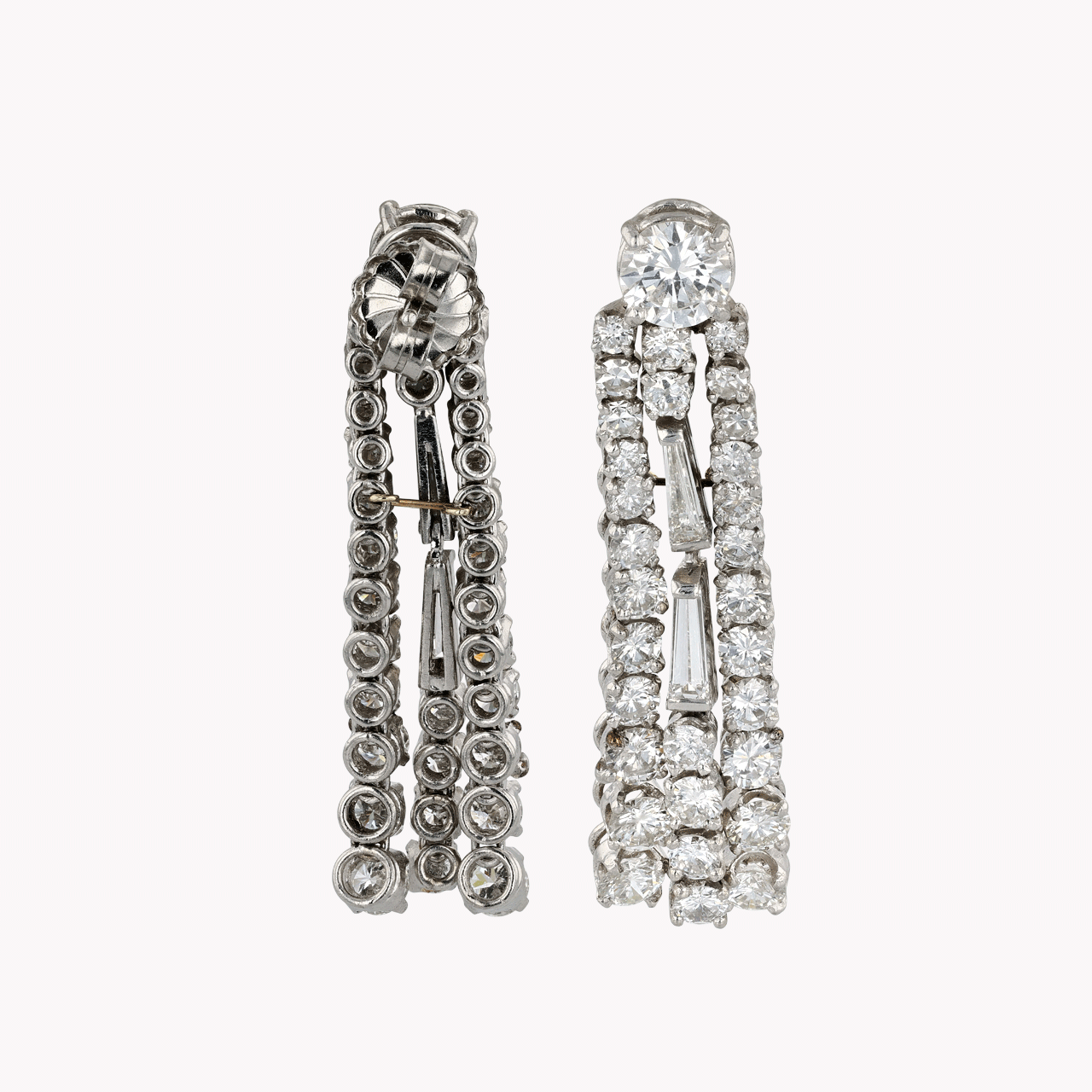 Platinum and Diamond Tassel Earrings