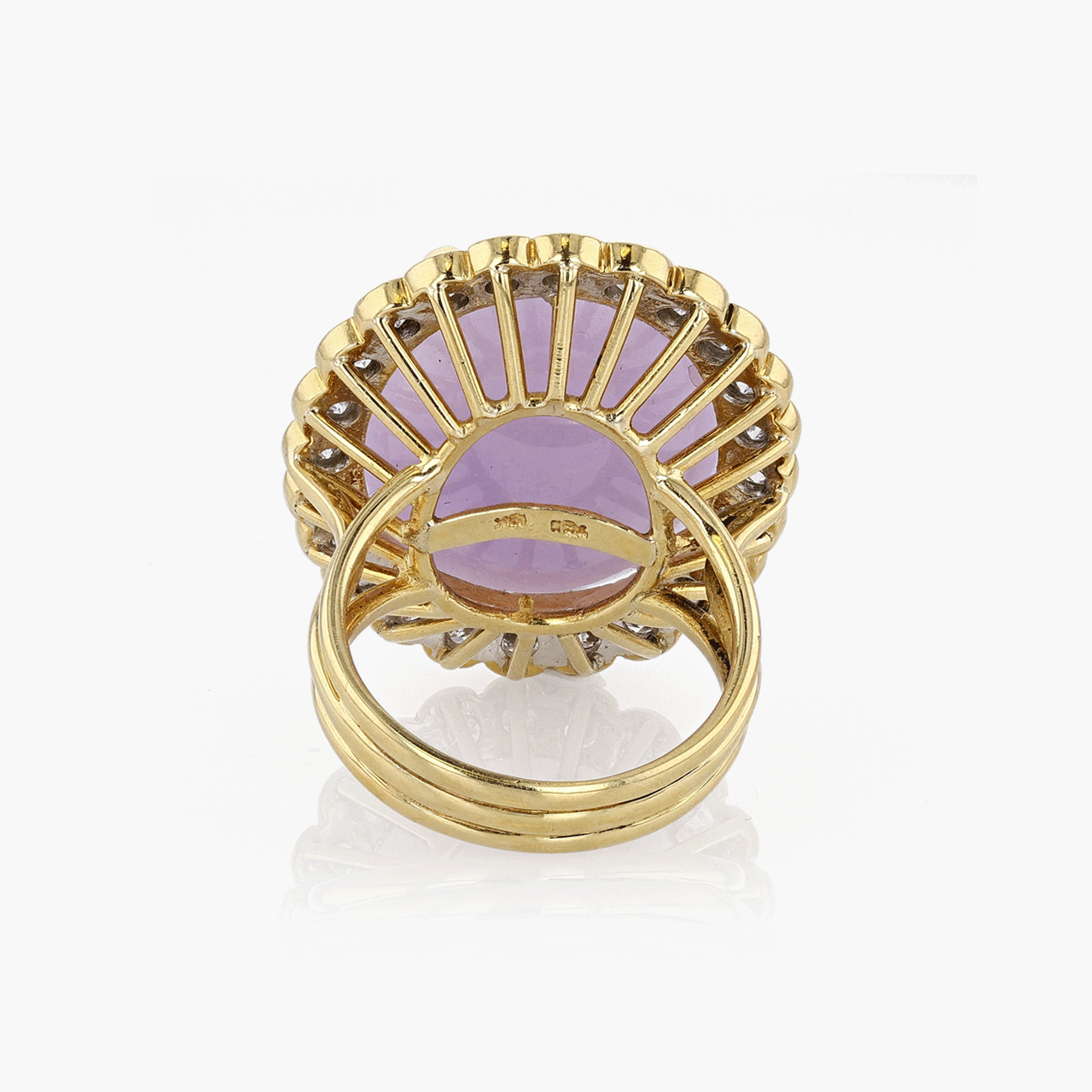 Gold, Diamond, and Lavender Jade Ring