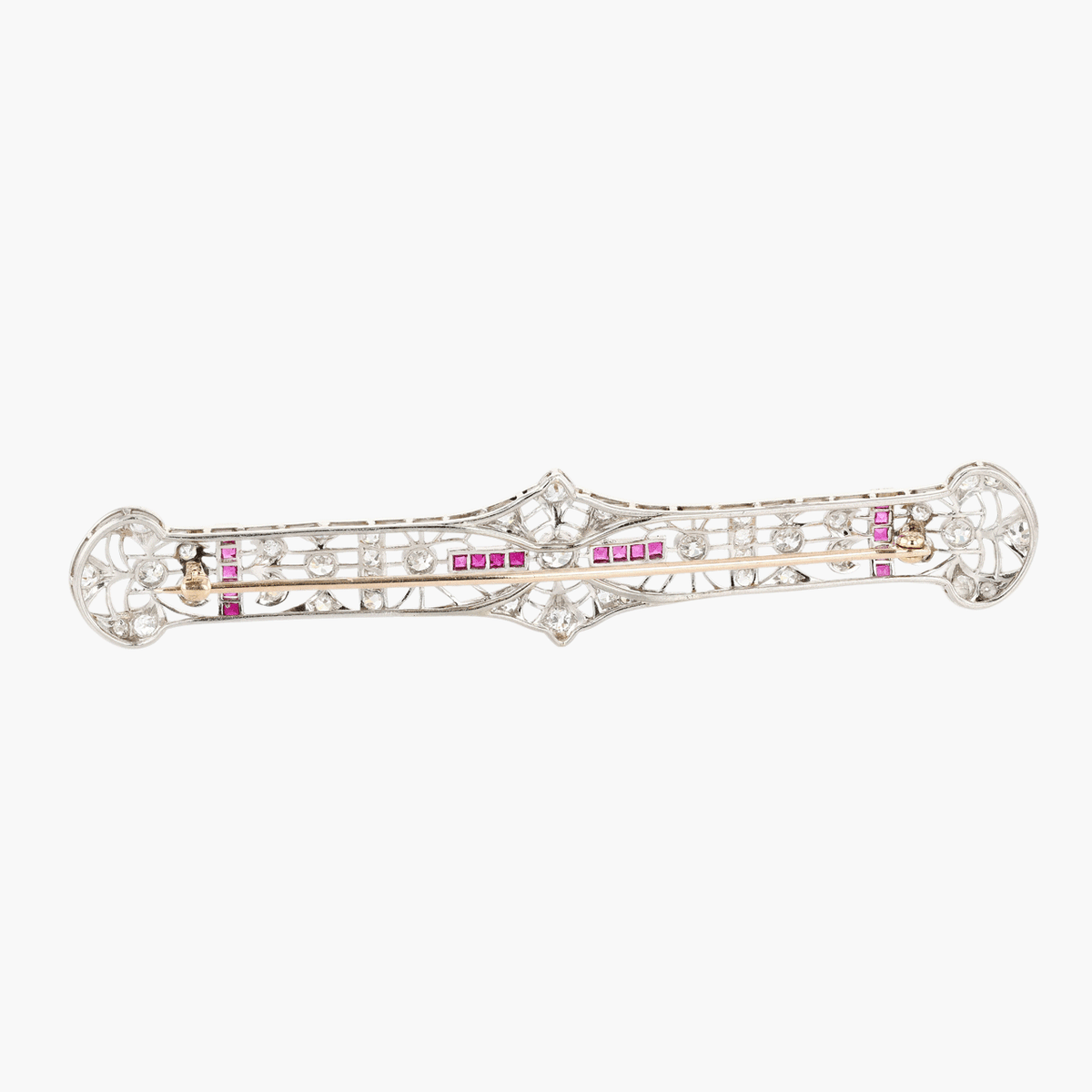 Vintage Platinum and 14k Gold Art Deco Pin