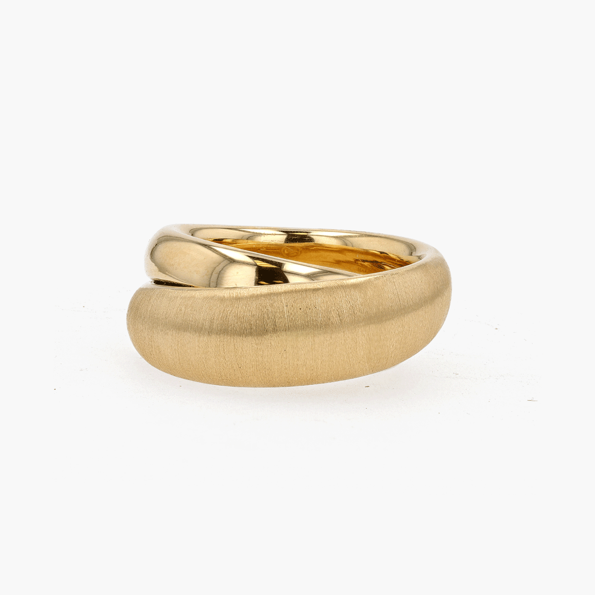 18KT Gold Double Polished and Satin Ring