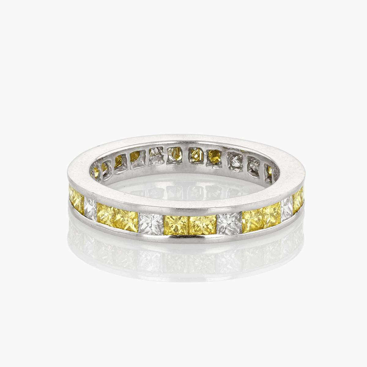 Platinum Fancy Yellow & Diamond Band