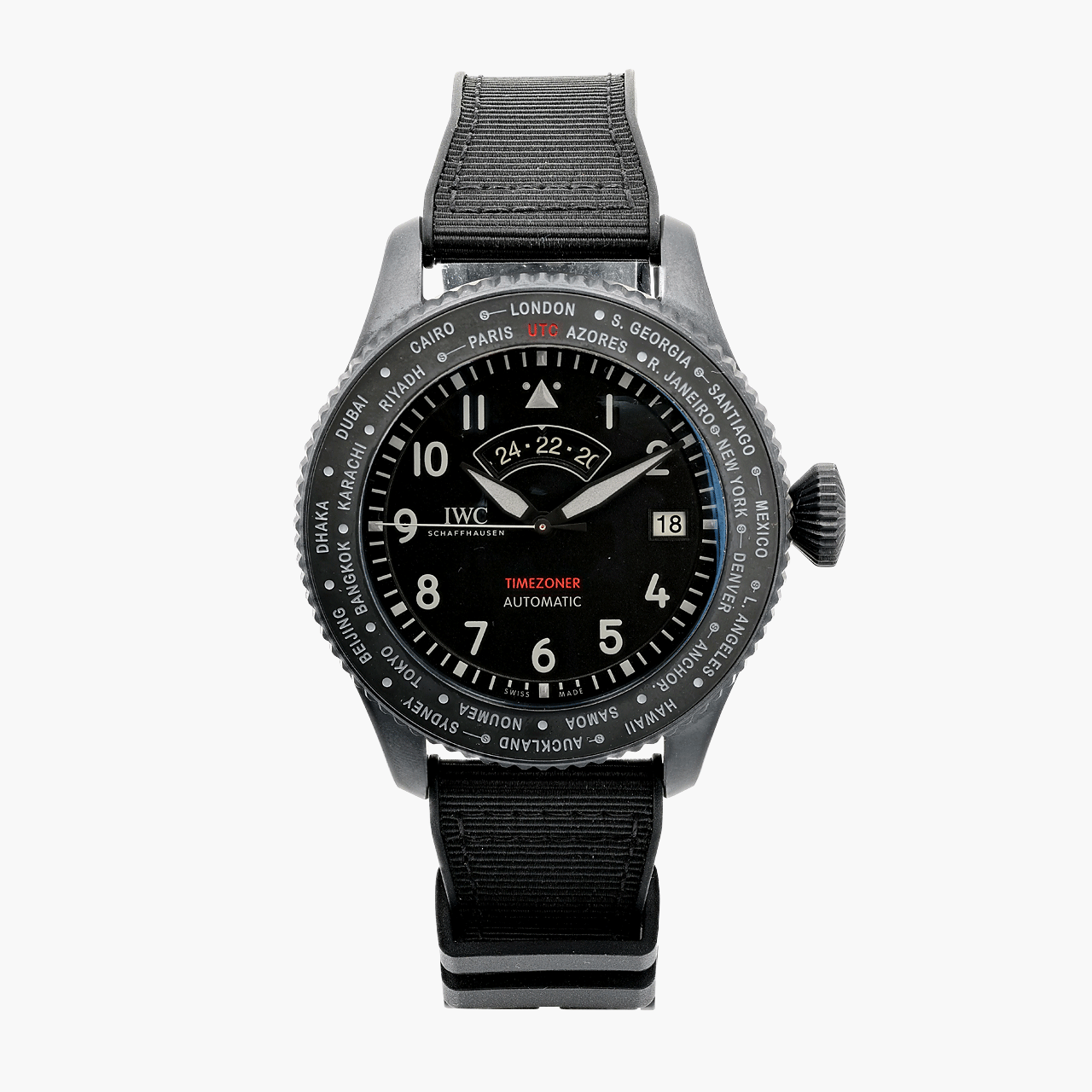 IWC Timezoner Top Gun in Ceratanium
