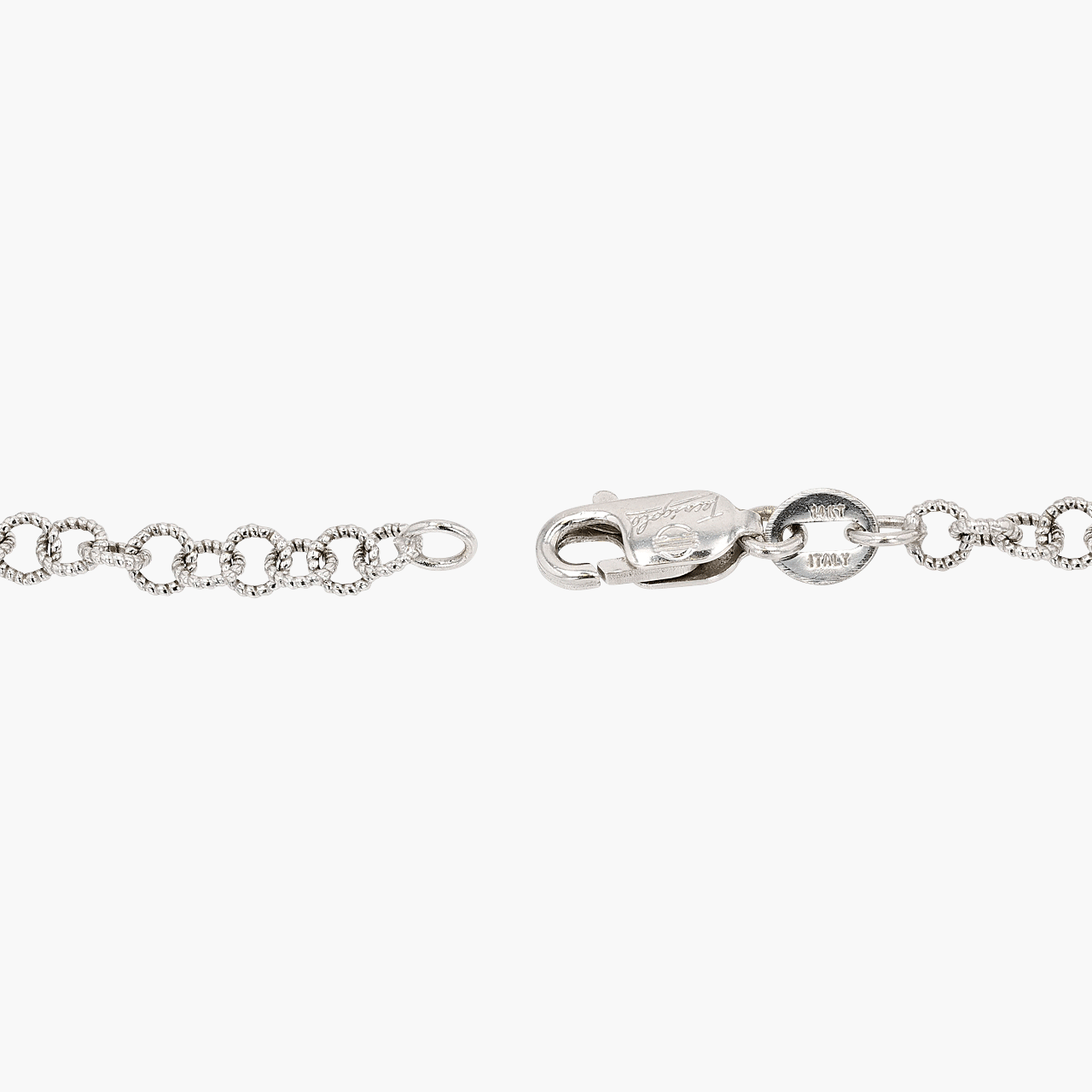 White Gold and Diamond Aaron Basha Baby Shoe Charm With Chain