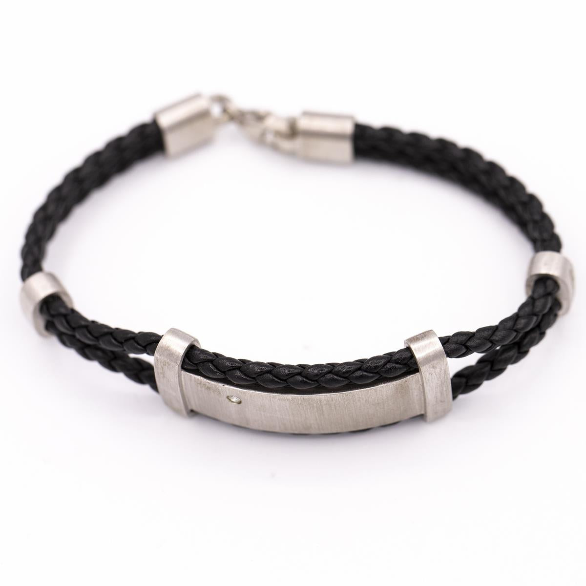 18KT Gold and Leather Bracelet