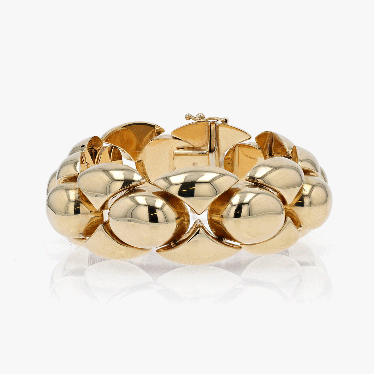 Gold Domed Geometric Bracelet