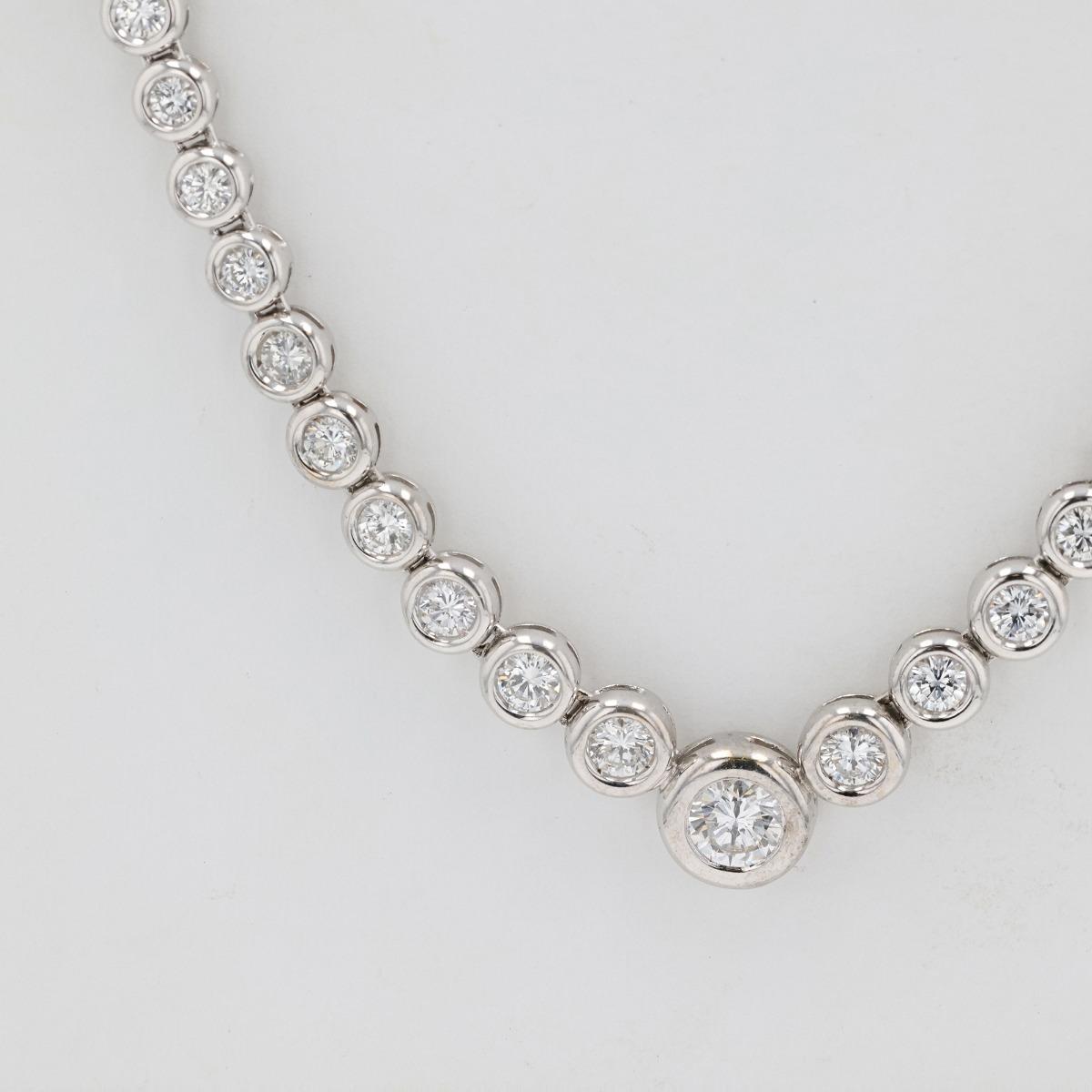 18KT Gold Diamond Bezel Set RivieraNecklace