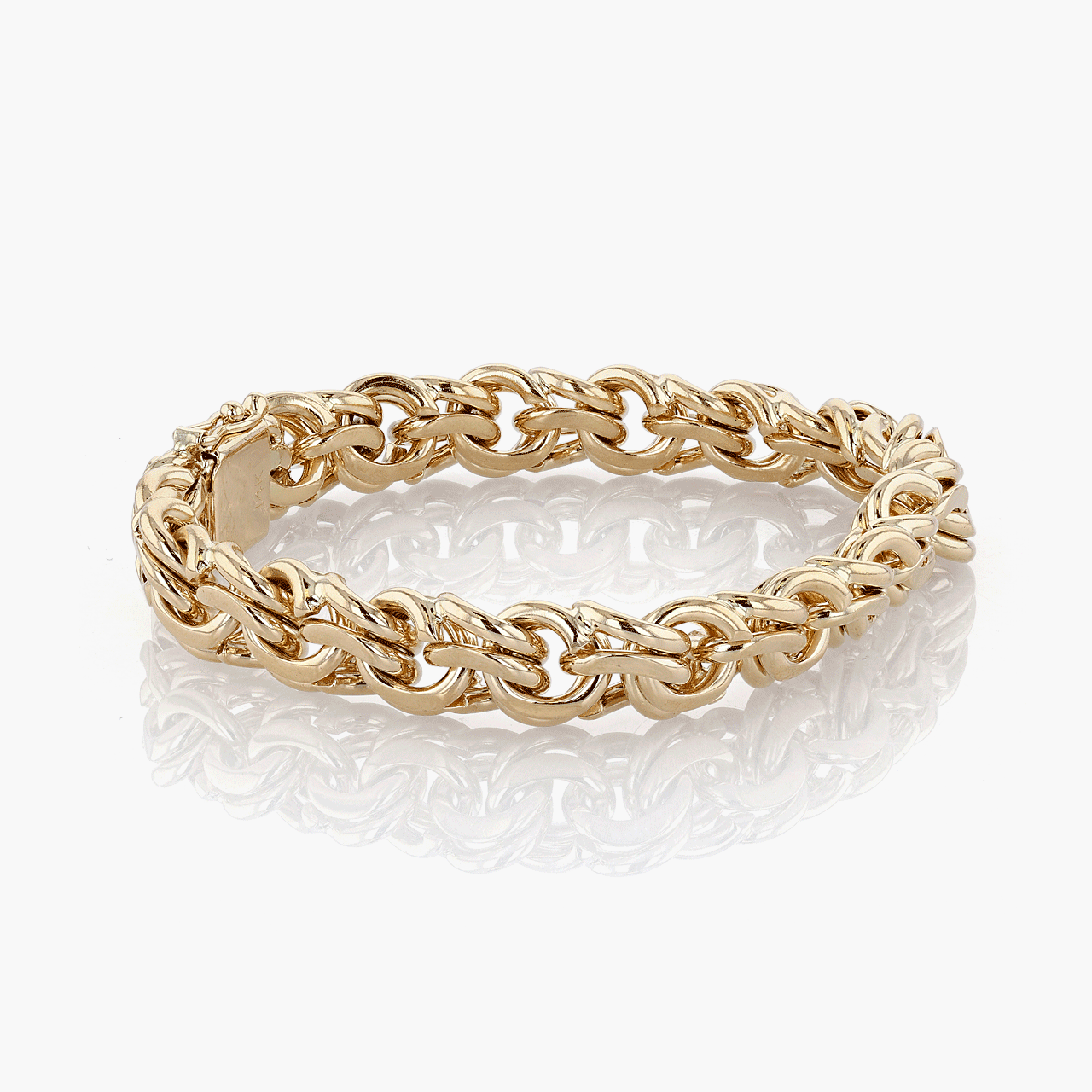 Gold Double Link Charm Bracelet