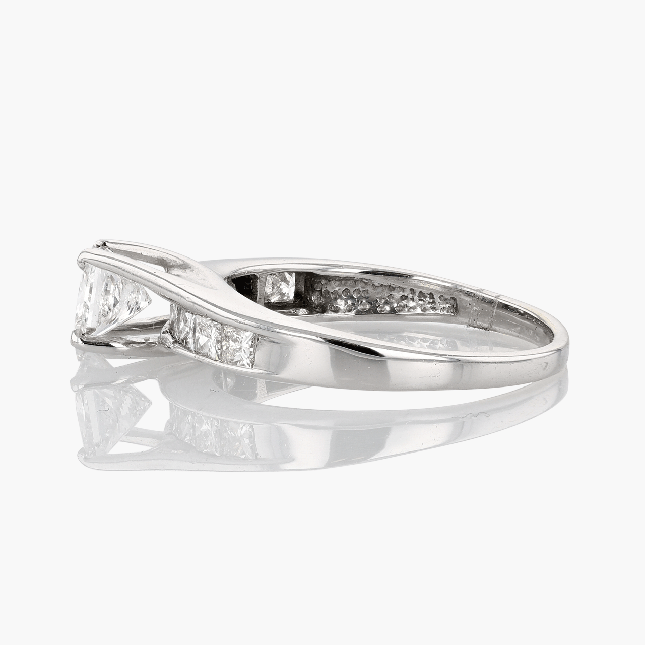 White Gold Princess Cut Diamond Engagement Ring