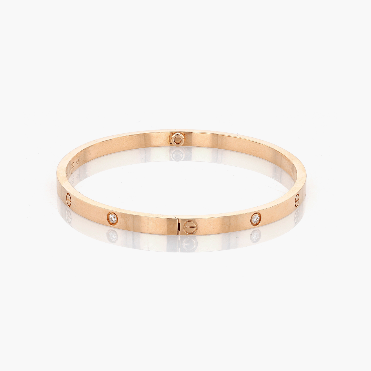 Cartier Rose Gold and Diamond Thin Love Bracelet