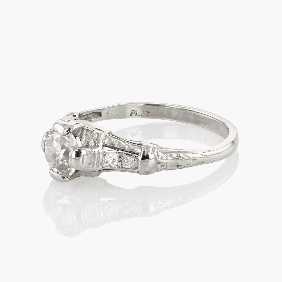 Platinum Art Deco Wedding Ring Set
