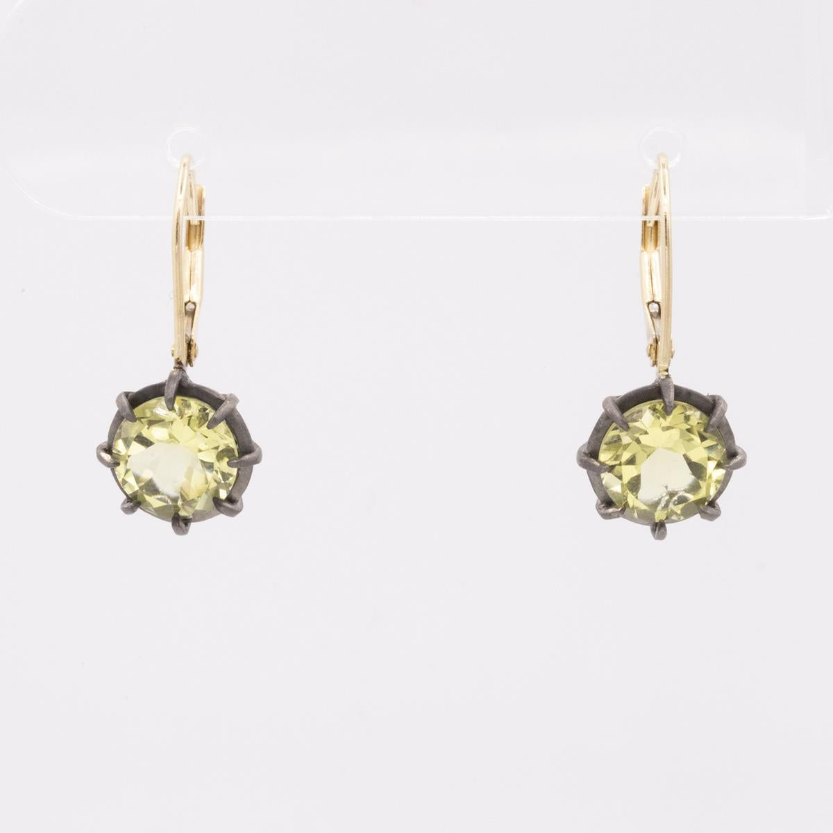 Gemma Collection 14KT Gold Lemon Quartz Kidney Back Drop Earrings