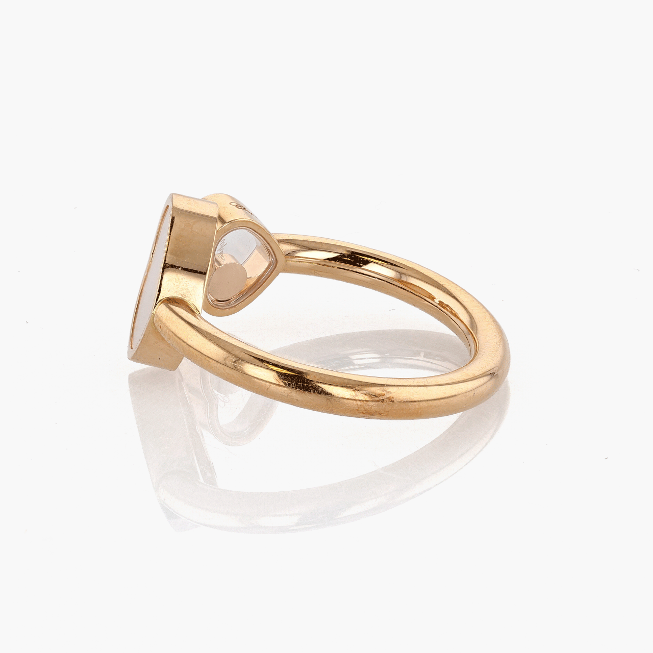 Chopard Rose Gold, Mother-Of-Pearl, and Diamond Happy Hearts Ring
