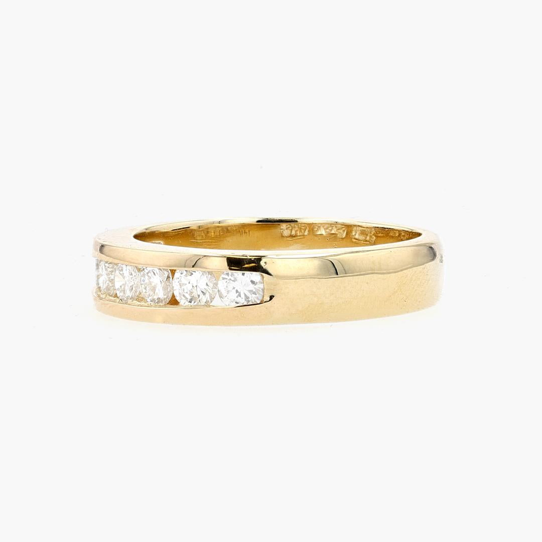 Vintage 14KT Gold Channel Diamond Wedding Band