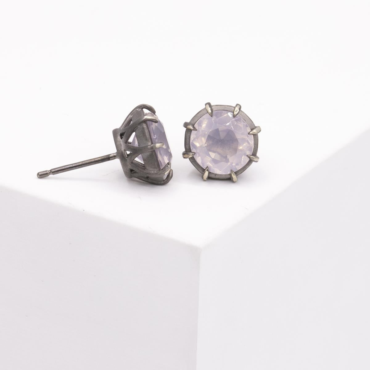 Gemma Collection 14KT Gold Rose Quartz Pushback Stud Earrings