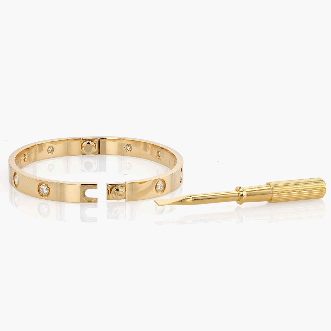 Gold and Diamond Cartier Love Bracelet