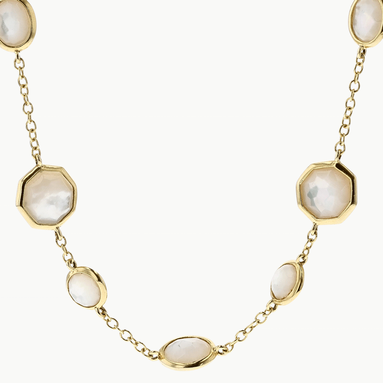 Ippolita Gold and Mother of Pearl Station Necklace