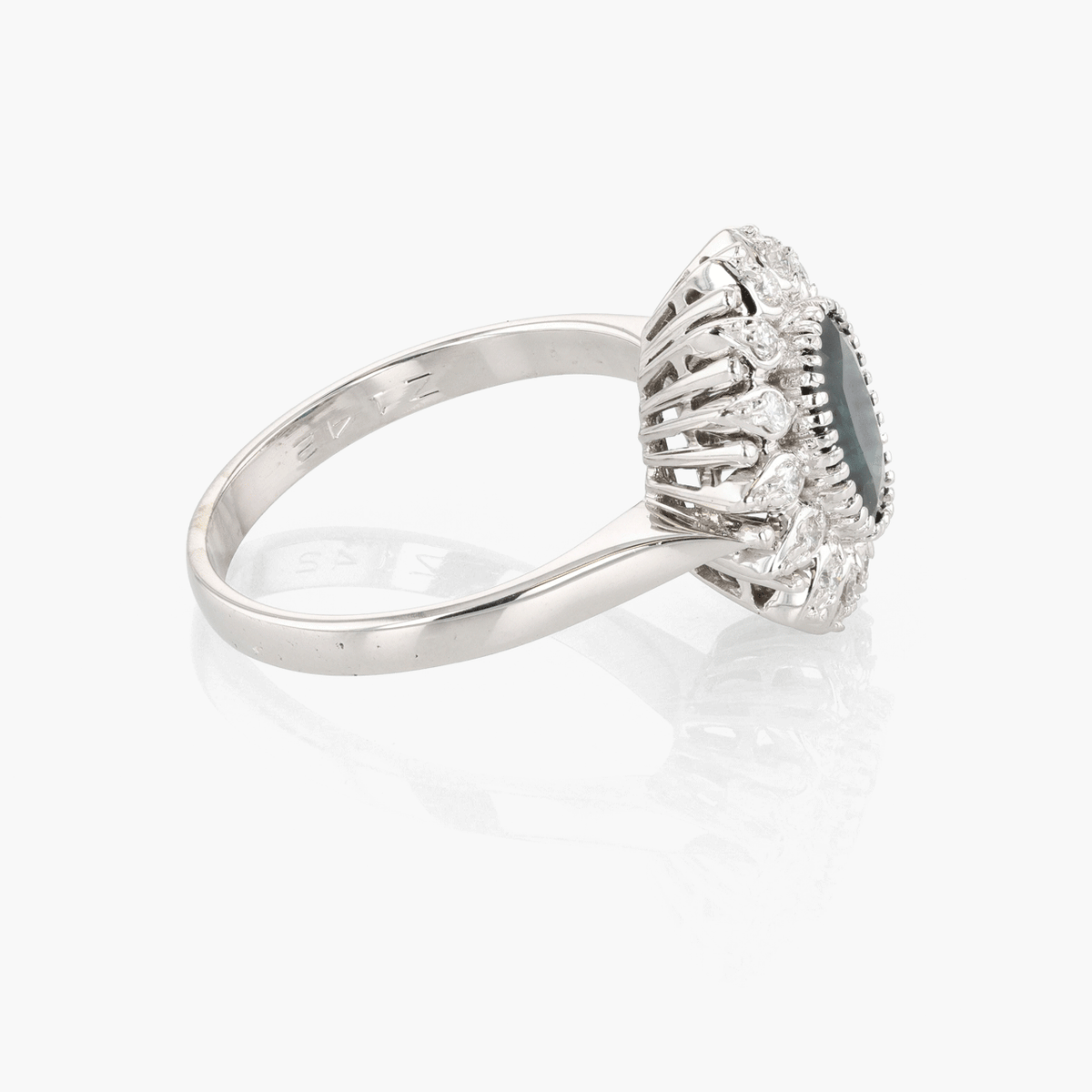 White Gold, Sapphire, and Diamond Ring